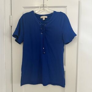 MICHAEL Michael Kors Royal Blue Lace-Up Blouse